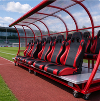 Banc de Reserves Double Rangée de Luxe DTXB-VIP pour Joueurs de Football – Abri Mobile pour Équipe sur le Côté du Terrain – Sièges pour Joueurs de Reserves pour Stades de Football