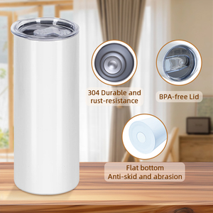 Khuyến mại 20 oz phẳng cạnh dưới thăng hoa Trống in cách điện bằng thép không gỉ Tumblers chai nước với rơm - Product Image 2