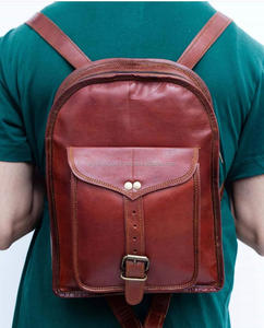 Mochila De cuero marrón Vintage Casual mochila bolsas - Product Image 4