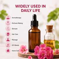 Huile Essentielle de Géranium 100% Pure, Naturelle et Biologique, Qualité Thérapeutique, Aromathérapie, Huiles Essentielles de Pelargonium Graveolens en Gros