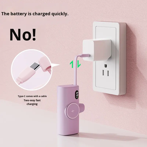 Di động di động Keychain Powerbank Đồng hồ sạc mini Capsule Pocket ngân hàng điện 5000mAh khẩn cấp ngân hàng điện cho iWatch - Product Image 3