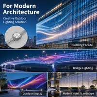 Rideau lumineux LED flexible à pixels 12x12 RGB IP67 étanche avec lentille à haute transmission pour projet de signalétique extérieure