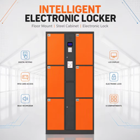 Casier intelligent extérieur pour supermarché, casier de rangement avec reconnaissance faciale, code-barres, mot de passe, armoire sécurisée en acier, assemblé, 12 compartiments