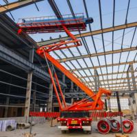 Plateforme élévatrice hydraulique montée sur camion, commande électrique avec support moteur, idéale pour les travaux en hauteur sur toiture – Acceptation OEM