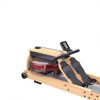 Rameur pliable en bois d'hévéa avec application Bluetooth et écran LCD, réservoir étanche pour la maison et les clubs de sport