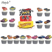 Kinder Jungen Geburtstag Versorgung Kuchen Cupcake Dekoration Hot Wheels Geburtstag Theme Party Rennwagen frohe Geburtstag Party SET4121
