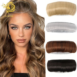 Fujia Coussin de volume capillaire invisible en fibres synthétiques, avec peigne intégré, pour <span class=keywords><strong>chignon</strong></span> et volume frontal, pour femmes, moderne, volume crânien de 5 pouces - Product Image 1
