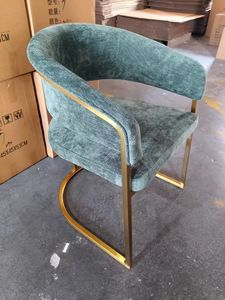 Luxury Wholesale Restaurant Furniture Velvet Fabric Stainless Steel Base Booth Seating With <b>Table</b> Chair Set For <b>Bistro</b> Hotel - Product Image 1