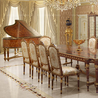 Table à manger classique de luxe en bois massif, style européen, meubles de salle à manger en bois massif pour usage domestique