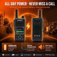 AnySecu C499 4G Gxin PTT Talkie-walkie longue portée, radio POC mondiale, interphone sans fil Wifi, portable, étanche IP68