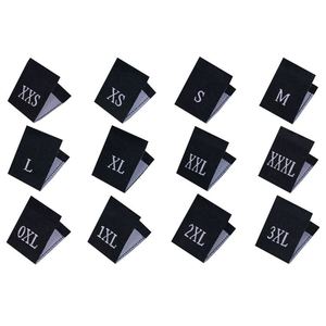 Étiquettes de taille personnalisées en gros pour vêtements, étiquettes de col pliées au centre, étiquettes de taille tissées à coudre - Product Image 2
