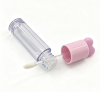 Tube à lèvres transparent élégant, écologique, personnalisable, vide, pour emballage de gloss cosmétique