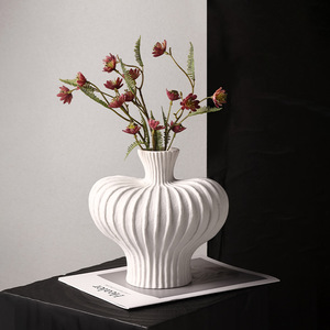 Vase en céramique à rayures verticales en forme de lanterne de vente chaude pour la décoration de la <span class=keywords><strong>maison</strong></span> - Product Image 5