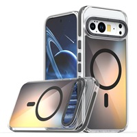 Étui de téléphone magnétique Google Pixel 10 Pro XL avec anneau, en TPU + acrylique, haute transparence, effet caméléon, anti-chute, fabriqué en Chine