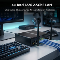 EGLOBAL J5005 Mini PC Industri Tanpa Kipas 4x LAN 2.5G, RS232 COM, HD, 6x USB, -20~60 ° C, 1x Slot DDR4, Komputer Tangguh dengan SSD MSATA