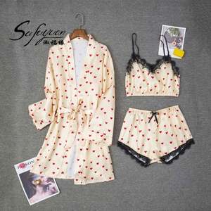 SFY-Y973 Nouveauté Vente en gros Pyjamas confortables pour femmes 3 pièces Grande taille Imprimé Vêtements de maison Pyjamas décontractés pour femmes Pyjamas érotiques - Product Image 2