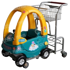 車に乗る子供用プラスチックショッピングカートショッピングトロリー子供用耐久性のあるカラフルな子供用カーカート - Product Image 5