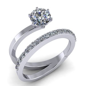 Variantes blancas/amarillas/rosas Anillo de boda y compromiso con diamantes cultivados en laboratorio blanco Joyas de oro Anillos de diamantes - Product Image 1