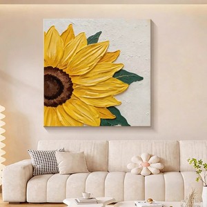 Sunflower Hand Painted Oil <b>Painting</b> 3D Textured Modern Wall Art <b>For</b> Living Room Decor - Product Image 4