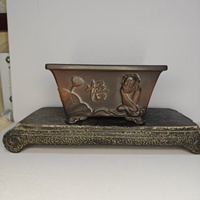 Pot à Bonsaï Yixing de style antique fait main de haute qualité, motif Lotus de Sable, avec pieds en forme de nuage – Meilleure vente