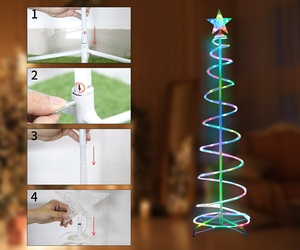 5ft 6ft <span class=keywords><strong>LED</strong></span> albero di natale corda luce Timer e telecomando USB 4 piedi RGB albero illuminato - Product Image 5