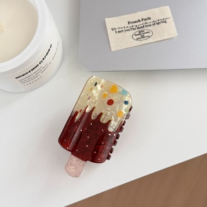 2026 New Creative Popsicle Hair Clip Acrylic Claw Clip Fun Cute Girly Sun Moon Stars Retro Handmade Hot-Selling Hair - Product Image 2