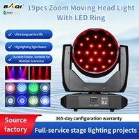 Nouvelles lampes de scène à tête mobile RGBW 19x10W, zoom, aluminium, LED, CRI 90, contrôle DMX512, 8000 lumens, angle de faisceau 5-45°, DJ, disco