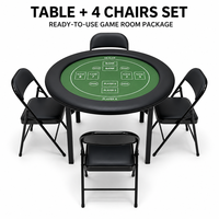 Table de Mahjong pliable 8 places, design classique minimaliste, construction en plastique, accoudoirs rembourrés pour la maison, les clubs, les salles de poker