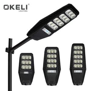 OKELI高效太阳能电池板户外防水Ip65 100 200 300 W集成在一个LED路灯