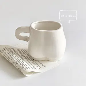 Innere Kaffeebecher individuelles Logo bedruckte lustige Kaffeebecher Keramik Porzellan lustige Kreativität Körper Bauchtbecher