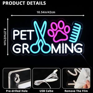 Letreros de neón LED regulables para peluquería canina, luz ambiental alimentada por USB, luz decorativa para escaparates, luz indicadora de calle, personalizada 5V - Product Image 4