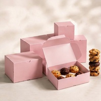 Boîte à pâtisserie de luxe en carton imprimé rose avec logo personnalisé, impression offset, pour biscuits et desserts