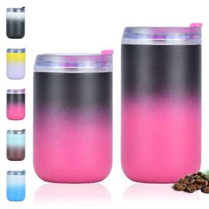 Mug de voyage isotherme en acier inoxydable, tasse thermos sous vide en forme d'œuf, revêtement coloré, couvercle isolant, 300/400 ml, luxe diamant - Product Image 1