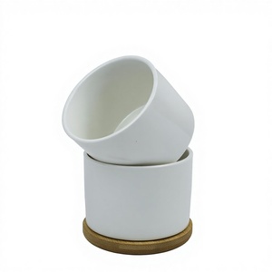 <span class=keywords><strong>Petit</strong></span> <span class=keywords><strong>pot</strong></span> à fleurs en porcelaine blanche céramique vierge pour sublimation, idéal pour plantes succulentes, décoration de bureau, pour personnalisation DIY avec photo ou logo. - Product Image 2