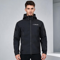 Veste coupe-vent de randonnée pour homme, tissée, décontractée, imperméable, coupe-vent, à capuche, ajustée, avec logo personnalisé, service OEM, printemps-automne
