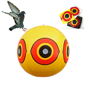 Bola Espantapájaros de PVC Ecológica Amarilla, Blanca y Negra para Exteriores, Control de Animales, Repelente de Aves, Globo Disuasorio para Palomas y Cuervos en Granjas - Product Image 6