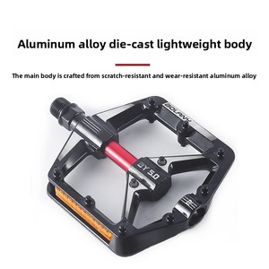 Pédales plates en alliage pour <span class=keywords><strong>VTT</strong></span> et vélo de route, <span class=keywords><strong>double</strong></span> roulement DU, axe en acier, filetage 9/16 pouces, pédales pour vélos de gravier et <span class=keywords><strong>VTT</strong></span> - Product Image 3