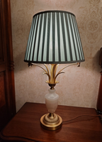 Lampe de table en laiton massif, style rétro américain, lampe de chevet de luxe, abat-jour en tissu écologique, alimentation secteur