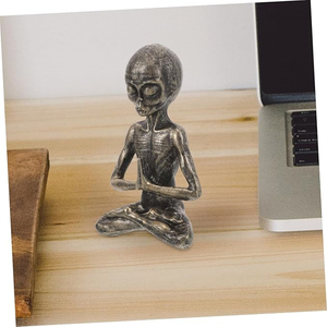 Wei Vista Resin Alien Meditation Statue Alte Bronze Look Figur für Wohnkultur oder Sammler Großhandel - Product Image 1
