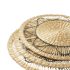 เสื่อปูโต๊ะหญ้าทะเลตกแต่งโต๊ะเสื่อหวายธรรมชาติตกแต่งผนังเสื่อปูโต๊ะรูปดอกไม้ขายส่ง - Product Image 6