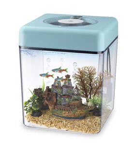 Esporta acquario di plastica colorato all'ingrosso di qualità con luce a led colorata e cavo USB. - Product Image 1