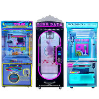Mini borne d'arcade robuste pour machine attrape-ours en peluche, équipement de jeu de terrain de jeu intérieur, à monnayeur, en métal, version anglaise