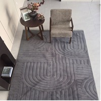 Tapis de chevet classique fait main en polyester écologique, minimaliste et à couverture intégrale, pour chambre à coucher, salon et table basse