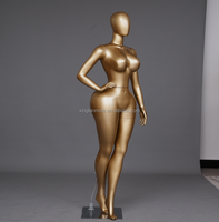Mannequin Femme Courbe Corps Entier BBL pour Boutique, Mannequin Doré Taille Fine Hanches Larges