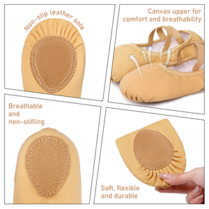 OEM suave Ballet plegable zapatos de baile desechables al por mayor de color personalizado de lona elástica plana 100% algodón zapatos de las mujeres de baile - Product Image 5