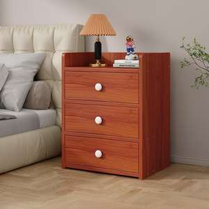 Promotion <span class=keywords><strong>Table</strong></span> <span class=keywords><strong>de</strong></span> <span class=keywords><strong>Chevet</strong></span> Rustique Noyer Mid-Century Moderne avec Tiroir pour Chambre - Product Image 1