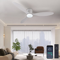 Kipas Angin Plafon Modern 3 Baling-Baling dengan Lampu, Profil Rendah, Dapat Diredupkan, Suhu Warna 3000K-6000K, Remote, untuk Kamar Tidur, Ruang Makan, Kantor