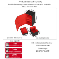 Torson 200 Plus Carte Stockage Magnétique Fort PU Jeu de Société Boîtes de Rangement Grande Capacité Deck Case pour TCG CCG Jeu Cartes à Jouer