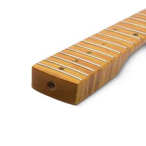 Mástil de guitarra ST de 21 trastes y 9.5 pulgadas de radio, de arce flameado con diapasón de arce, acabado brillante, para reemplazo de guitarra - Product Image 2