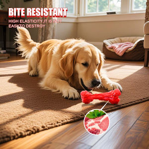 Mainan Kunyah Anjing dari Karet yang Tahan Lama, Kreatif, Interaktif, Tidak Beracun, Ramah Lingkungan, Lucu, Berbentuk Tulang Daging, Aman, Tahan Gigitan untuk Anjing Agresif - Product Image 2